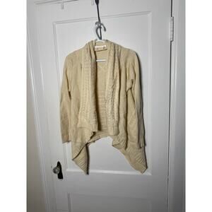 Altar'd State Cream Chunky Cable Knit Grandpa Cardigan Sweater Women's Small